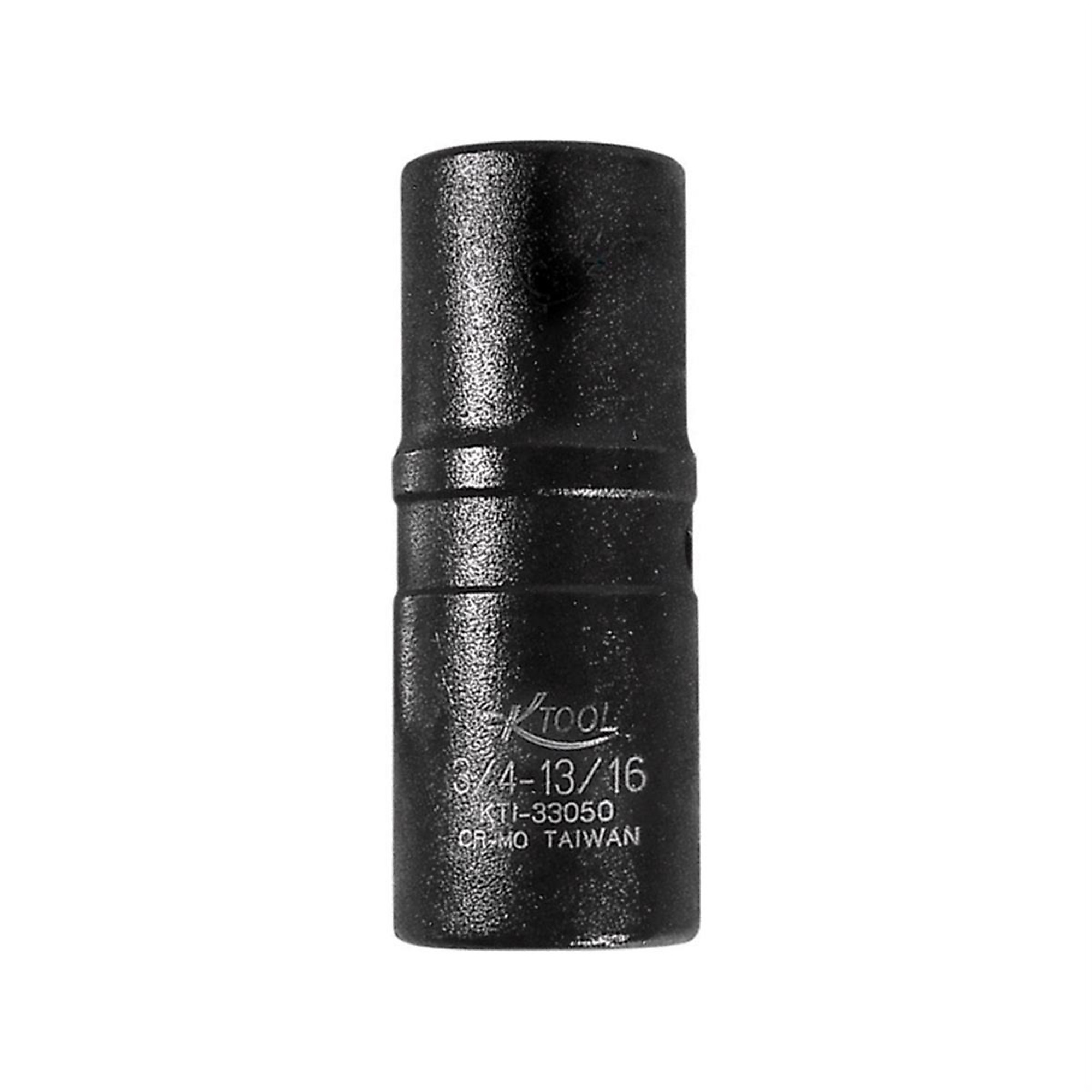 K Tool International Flip Impact Socket — 3/4in. x 13/16in., 1/2in. Drive, 6-Point, Heat-Treated Chrome-Moly Steel, Model# KTI33050